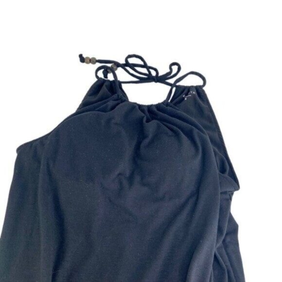 Athleta Black Hi Low Patio Maxi Dress Halter Built in Bra - Picture 3 of 6